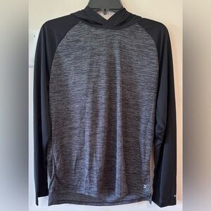 Xersion Big Boys Black/Gray Quick-Dri Lightweight Hooded Shirt NWT Size XL 18/20